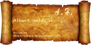 Albert Helén névjegykártya